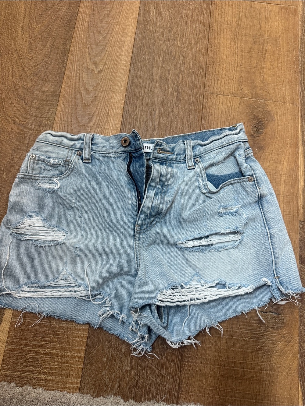 Pistola Distressed Light Blue Denim Women’s Shorts
